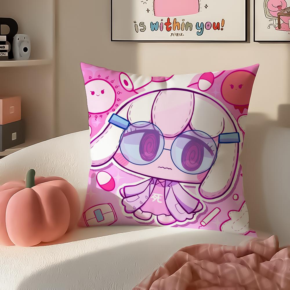 Cute Quirky Vocaloid Japanese PPepoyo Cushion Cover Pillowcase Short Plush Invisible Zipper Room Sofa Cushion Cover
