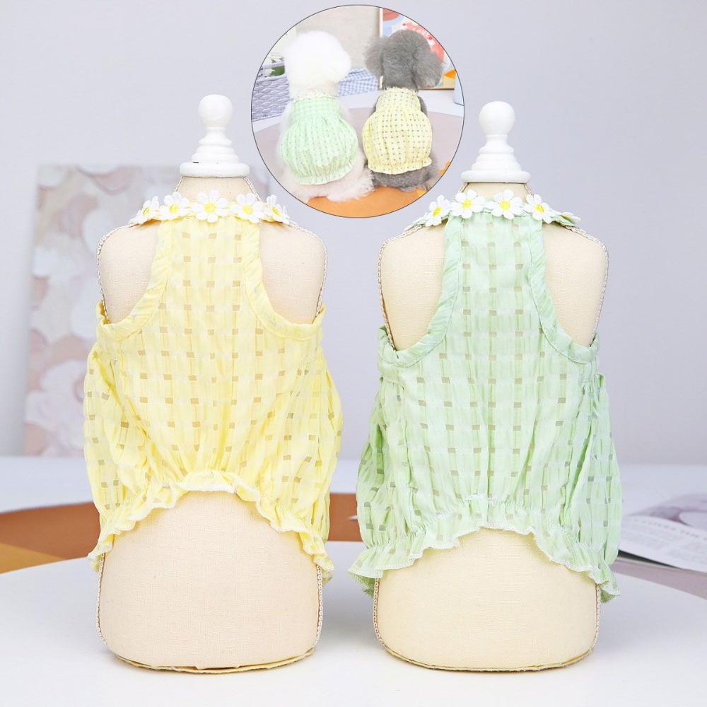 

Breathable Summer French Bulldog Daisy Dog Dress Lantern Skirt Dog Clothes Costume Pet Clothing