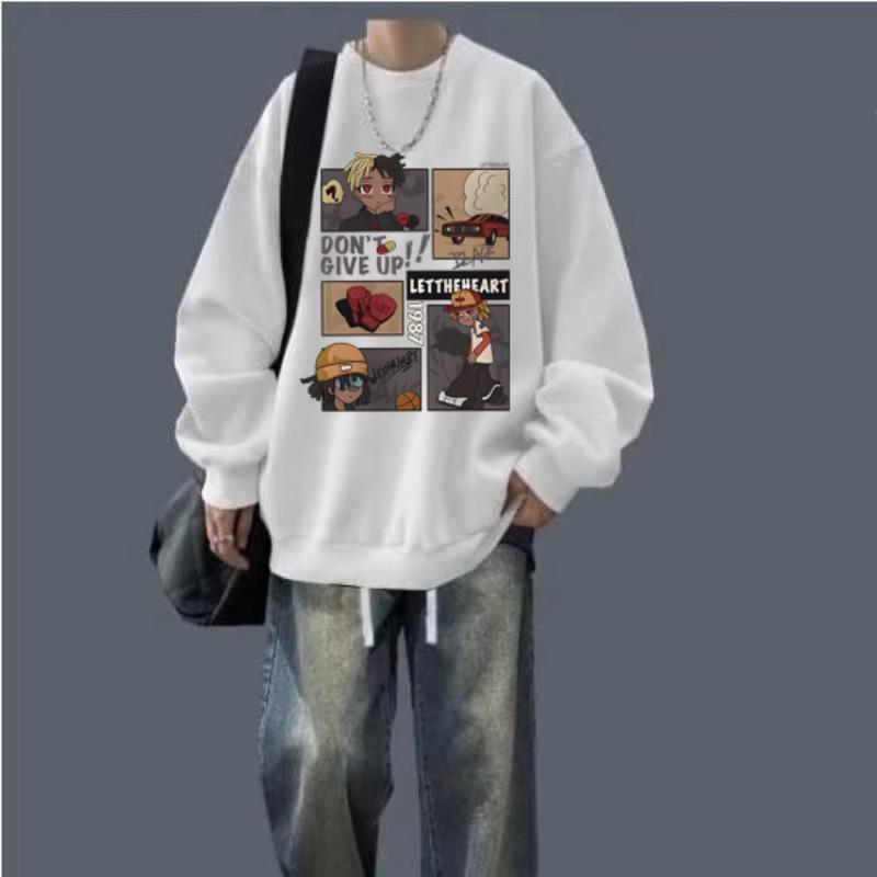 Men's Trendy Autumn/Winter Sweatshirt & Jeans Two-Piece Set for Teen Students