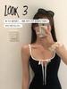 Women's Sexy Spaghetti Strap One-Piece Swimsuit with Hollow Design for Spring Resorts