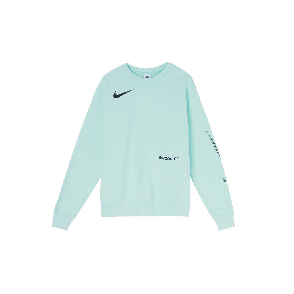 Nike Solid Color Logo Print Crew Neck Sweatshirt Men Tops Green FB1960-317