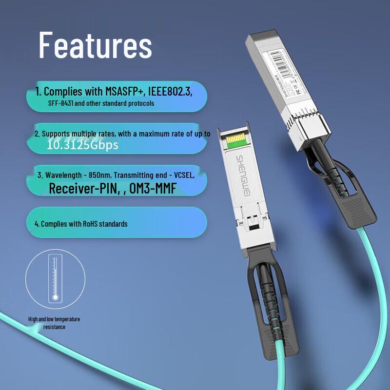 Shengwei SFP+ AOC 10G Active Optical Cable