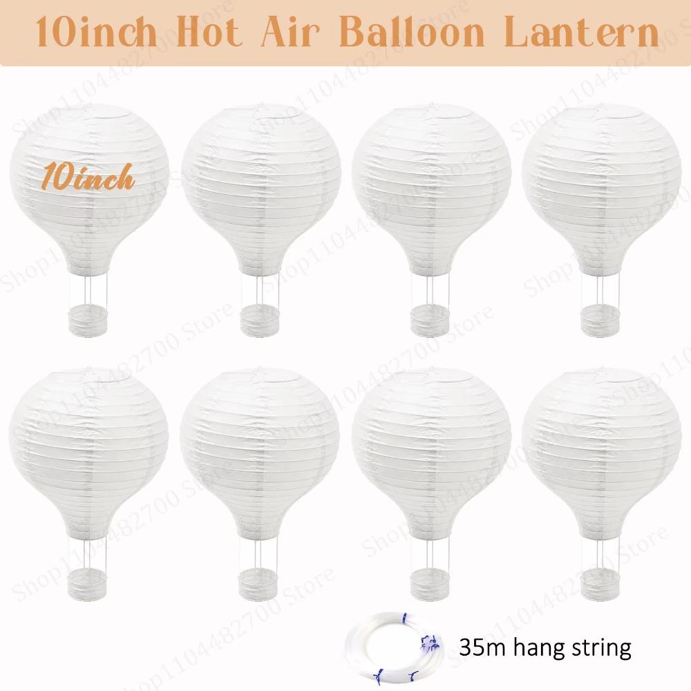 6-48Pcs Hanging Hot Air Balloon Paper Lanterns DIY Party Decorations 8-16inch White Paper Lantern for Wedding Baby Shower Party