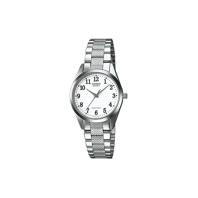 Casio Standard Series Retro Pointer Life Waterproof Quartz Movement Stainless Steel Strap Watch Women watches Silver LTP-1274D-7B Silver Strap