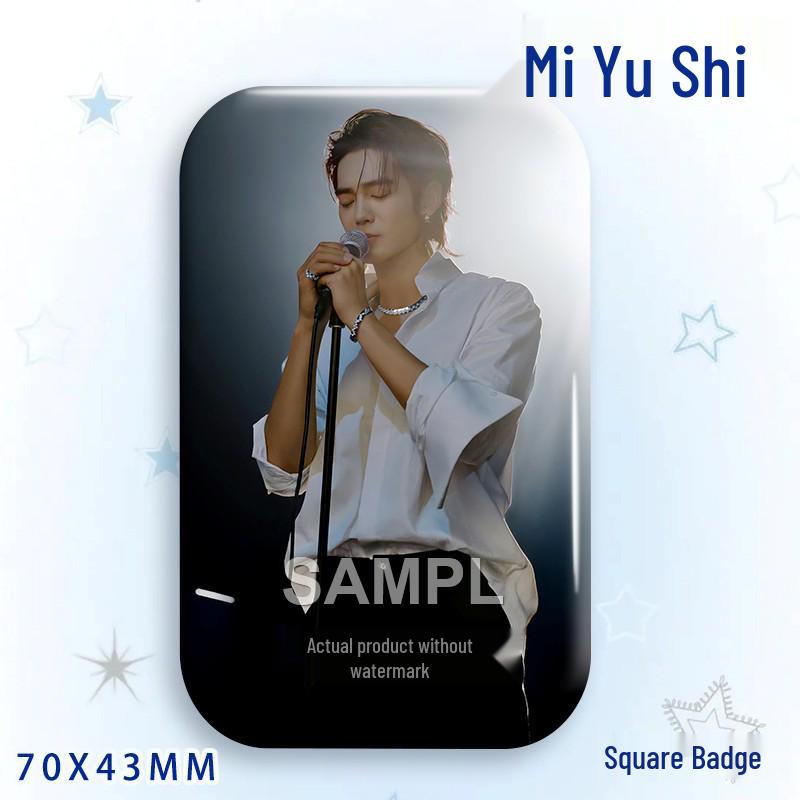 Yu Shi Baji Star Idol Laser Tinplate Brooch Badge Pendant 70x43mm Badge - Bright Film