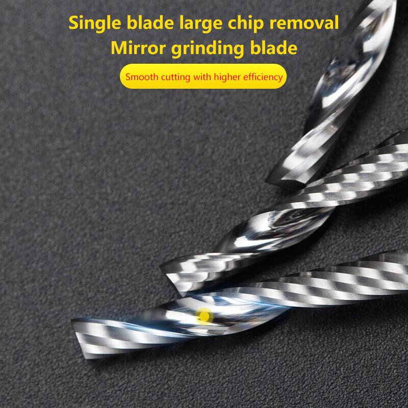 Abwärtsfräser Einschnecken-Schaftfräser 3,175 Wolframkarbid CNC-Werkzeug Fräser Gravur Spiralbohrer