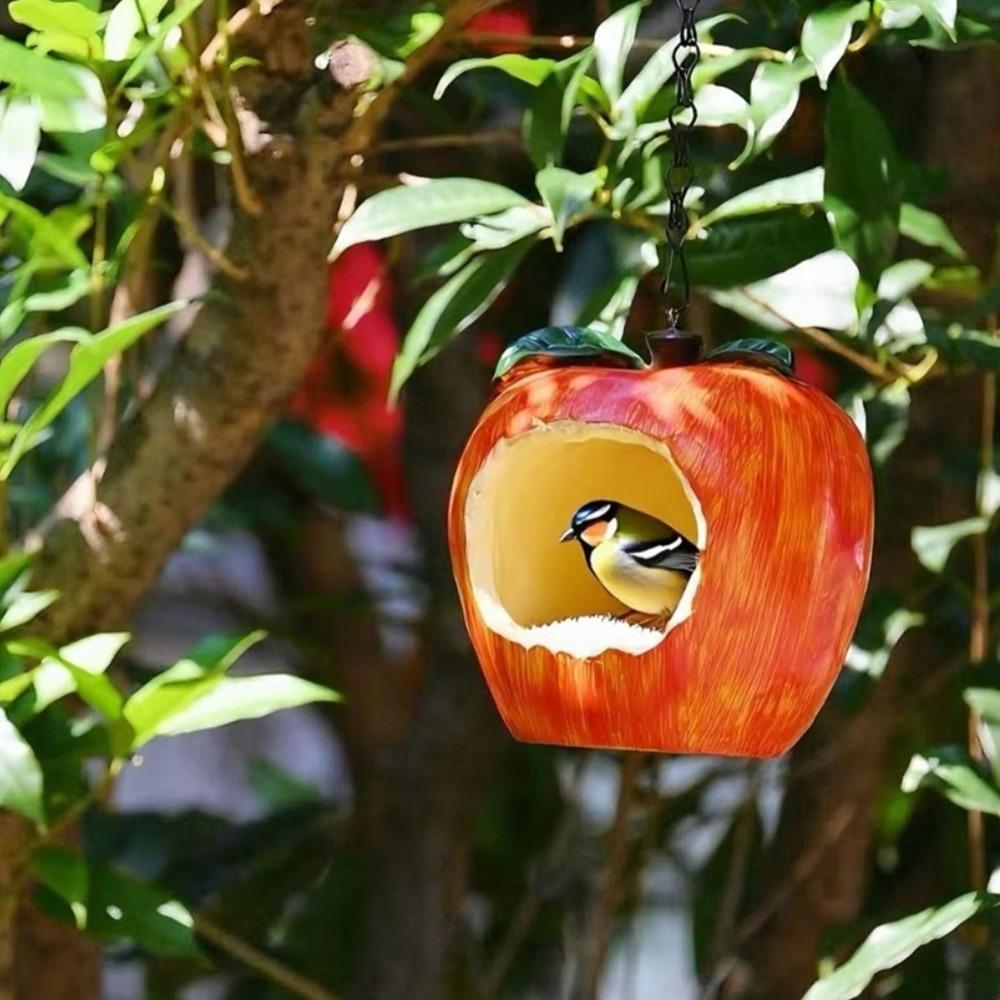 

Resin Crafts Bird Hanging Feeder Large Capacity Bird Feeding Dish Garden Ornament Style 1