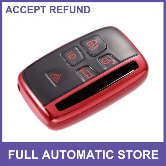 Car Key Fob Cover 5 Button Remote Key Fob Case Red for Range Rover Evoque Velar
