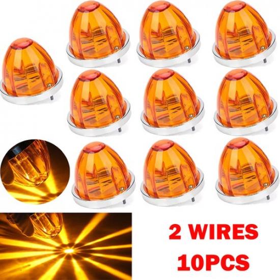 

10x LED Watermelon Light Indicators Big Side Marker Clearance Lamp Truck Trailer