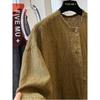 Unisex Plus Size Retro Linen Frayed Edge Shirt - Loose Casual Autumn Outerwear