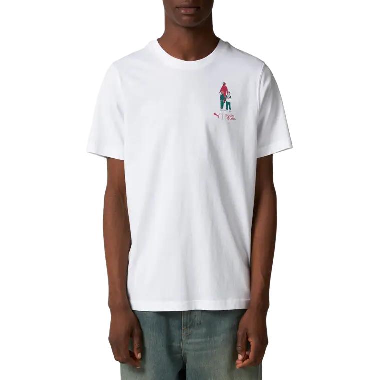 Puma Graphic Print Crew Neck Short Sleeve T-Shirt Men Tops White 62742602