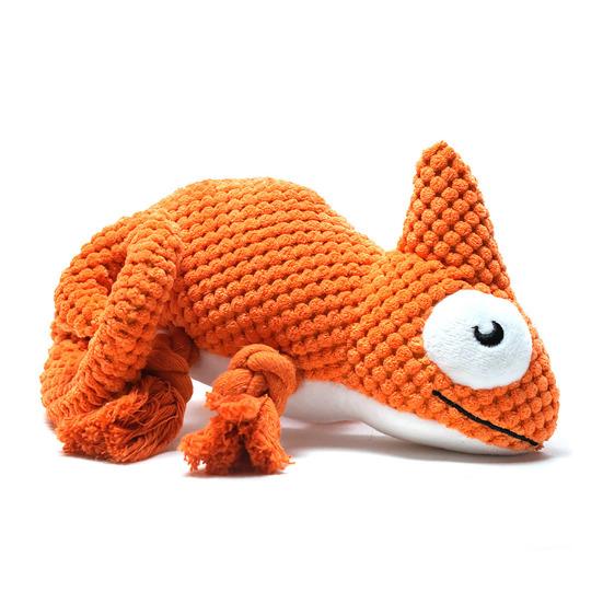 

Pet Toy Lizard Shape Bite-Resistant Knot Interactive Dog Chew Toy Relieves Boredom Puppy Teething Toy оранжевый