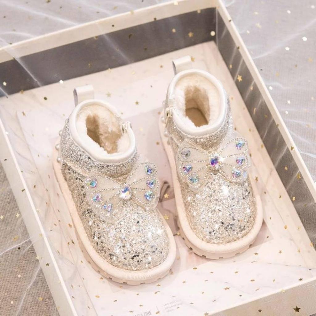 Girls' Snow Boots, Plush, Children's Cotton Shoes, Thick Shoes, Warm Shoes, Non Slip Shoes