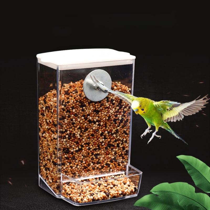 Dustproof Bird Food Feeder Hangable Feeding Box Automatic Bird Feeder Anti-spill Bird Food Container with Large Capacity