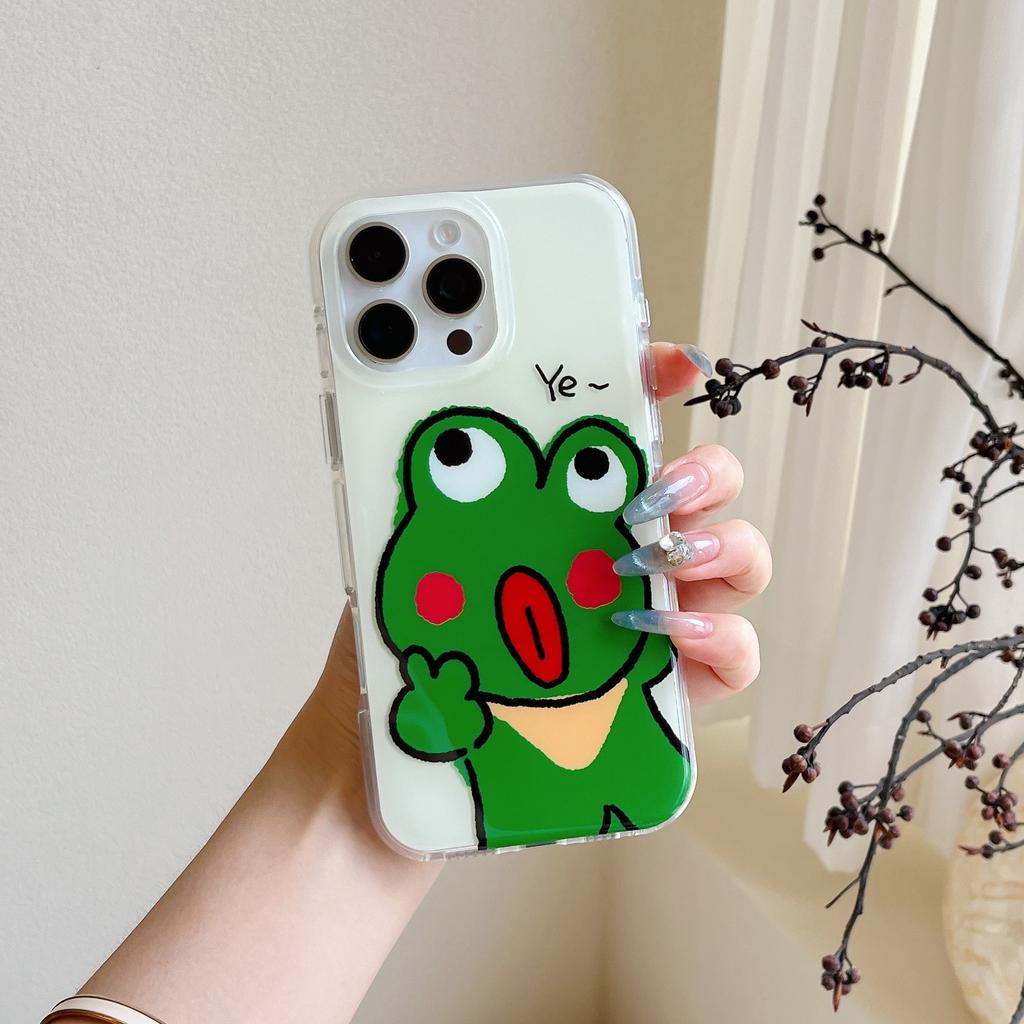 Süßer Bier Frosch ist geeignet für Apple 16 Handyhülle iPhone17Pro max neu 15/14 runde Kante IMD.
