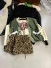 Korean Dongdaemun Leopard Print High Waist Warm Wide-Leg Shorts - Women's Autumn/Winter Fashion