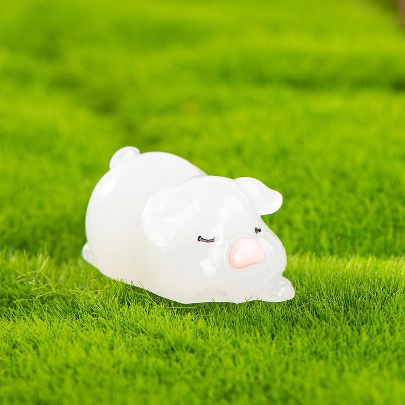 

Luminous Pig Doll Micro Landscape Resin Handicraft Desktop Decoration Ornaments белый