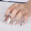 Pack Of 4 Versatile Open Ended Knuckles Rings Rhinestones Nail Rings Fingernail Accessories for Fashion Enthusiasts