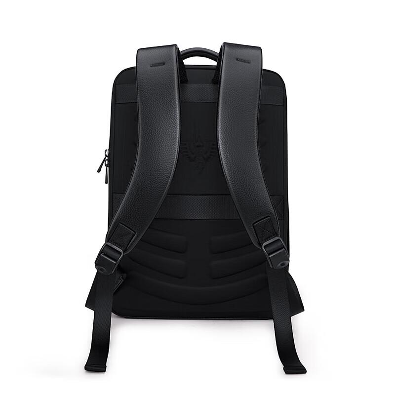 WILLIAMPOLO Men's Leather Business Travel Laptop Backpack