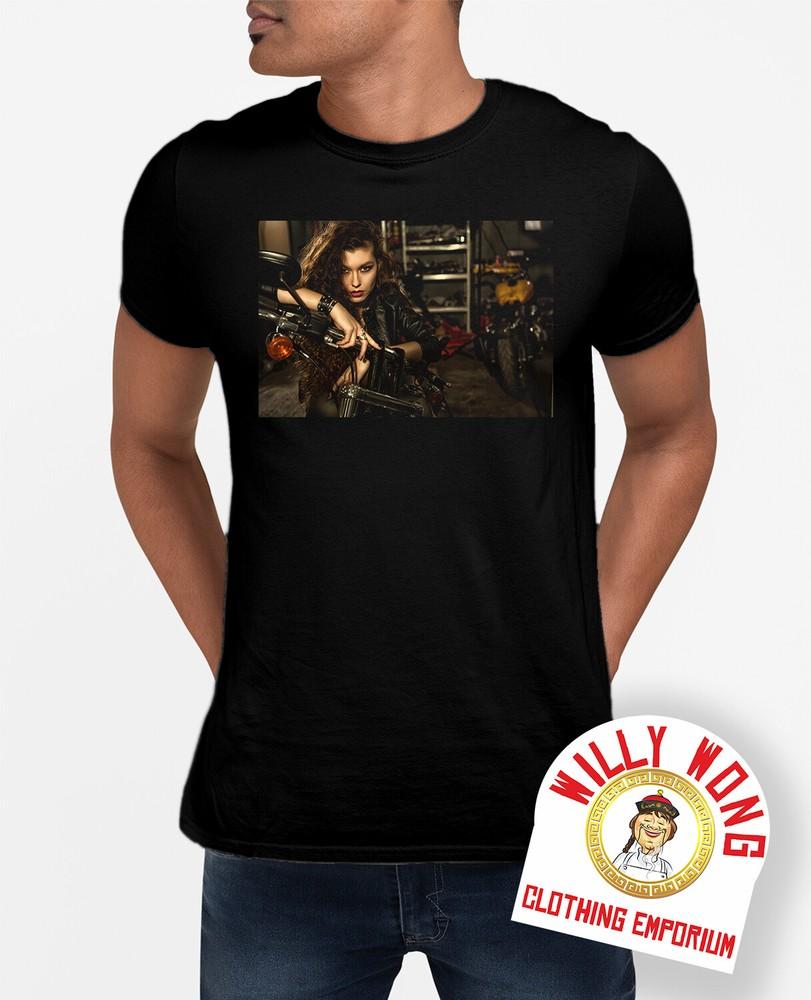 

Biker Girl Sexy T-Shirt Retro Geek Nerd 00s 80s Tee Classic Gift Movie Men Unisex T-Shirt M