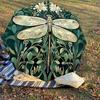 1pc Dragonfly Floral Automatic Open/Close Umbrella with Windproof, 8-Rib Sturdy Canopy, Durable Ribs, Fashionable Design1257A