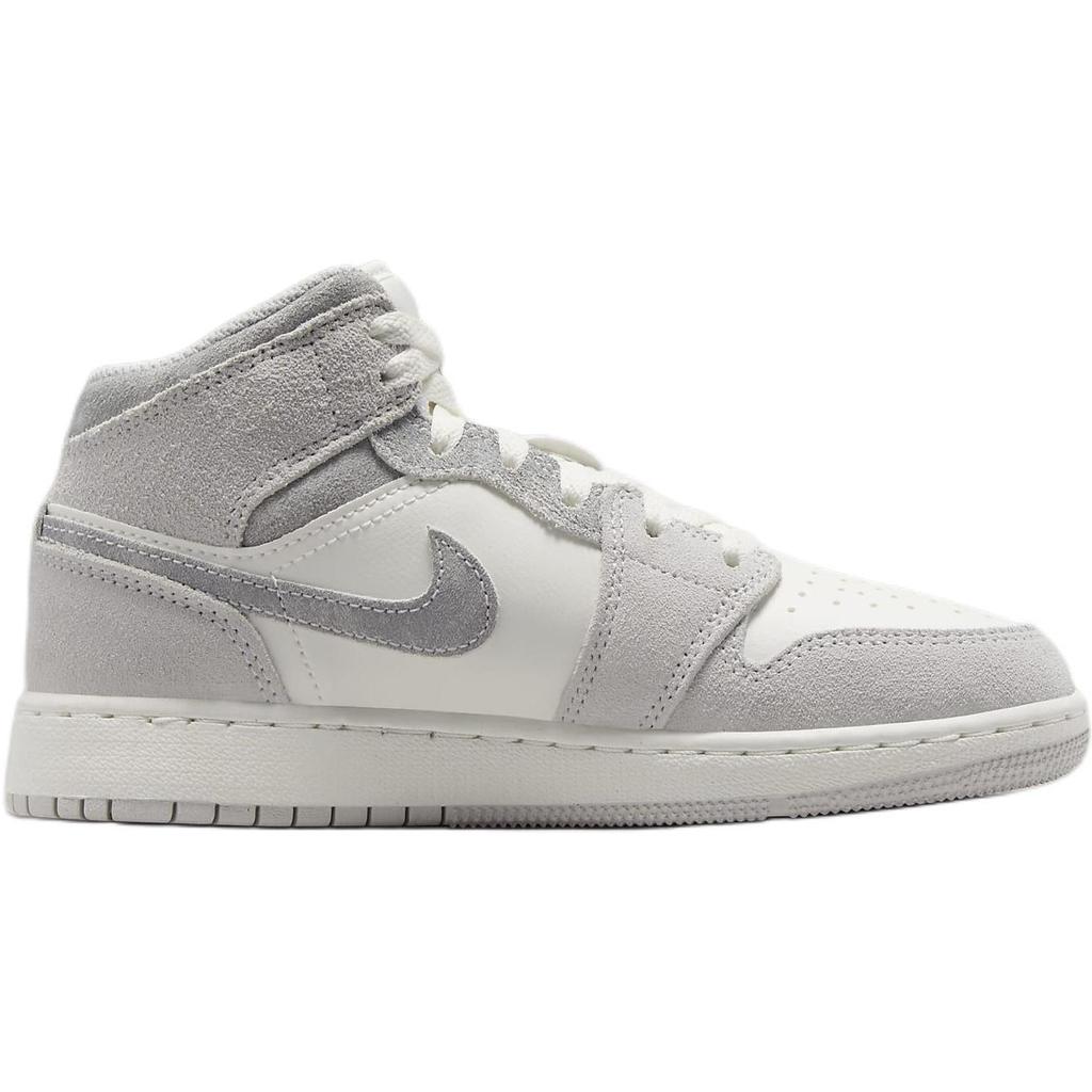 New Jordan Air Jordan 1 Anti Slip Wear Resistant Mid Top Children's Basketball Shoes Gray Teenagers FQ8088-002