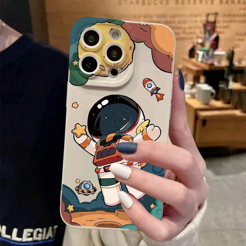 Animacinis astronautas telefono dėklas, skirtas Samsung Galaxy A16 A26 A36 A56 A15 A35 A55 A14 A34 A54 S25 Ultra S24 FE S23 Plus S22 S21 Dangtelis