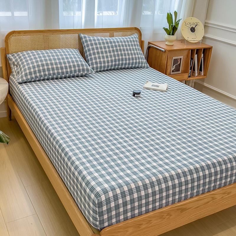 New Style Bed Sheet Single Piece Unprinted Style Bed Cover Mattress Protector Dormitory Single Non-slip Bed Sheet Universal for All Seasons