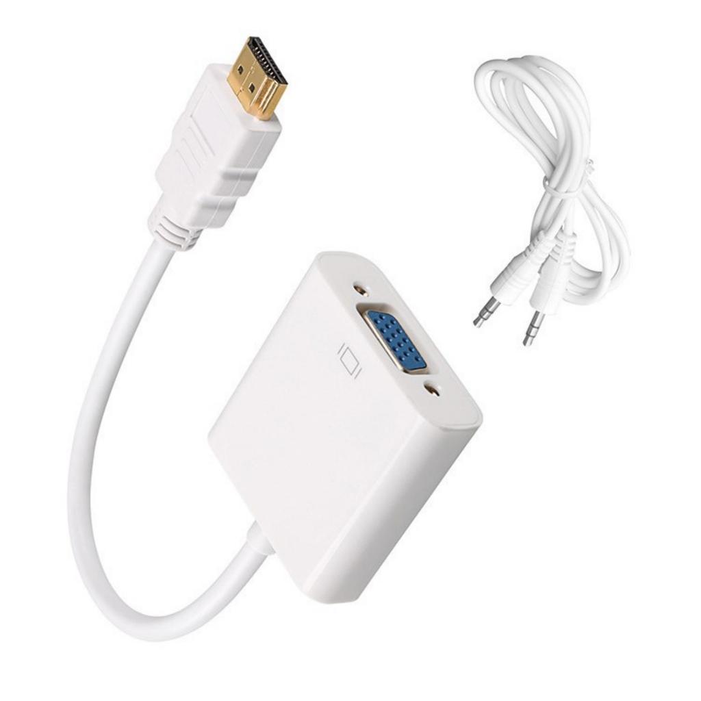HDMI To VGA Adapter 1080P with Audio Output HDMI Male To VGA Female Adapter for Laptop PC DVD Projectors Monitors