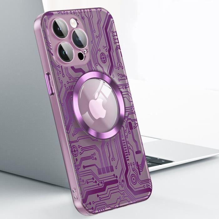 Coque pour iPhone 15 Plus - Noname - Violet - Antichoc - Protection Caméra - Cercle Magnétique
