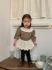 Jenny Kids 2025 Autumn Baby Girl 2-Piece Set: Korean Style Lace Peter Pan Collar Shirt with Overall Skirt