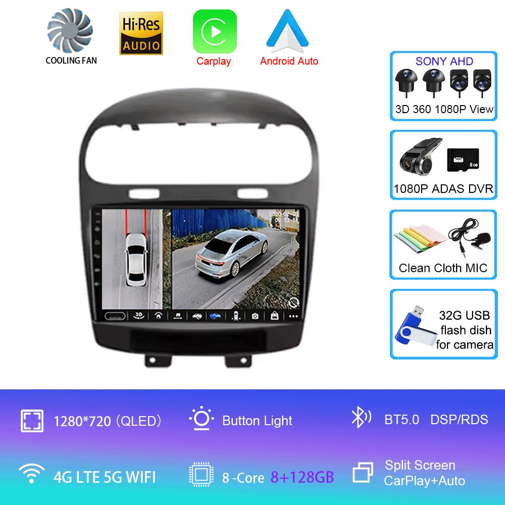 For Dodge Journey Fiat Leap Freemont 2011 - 2020 Car Radio Multimedia Player Navigation GPS DSP 4G Wifi Carplay Auto Android 14