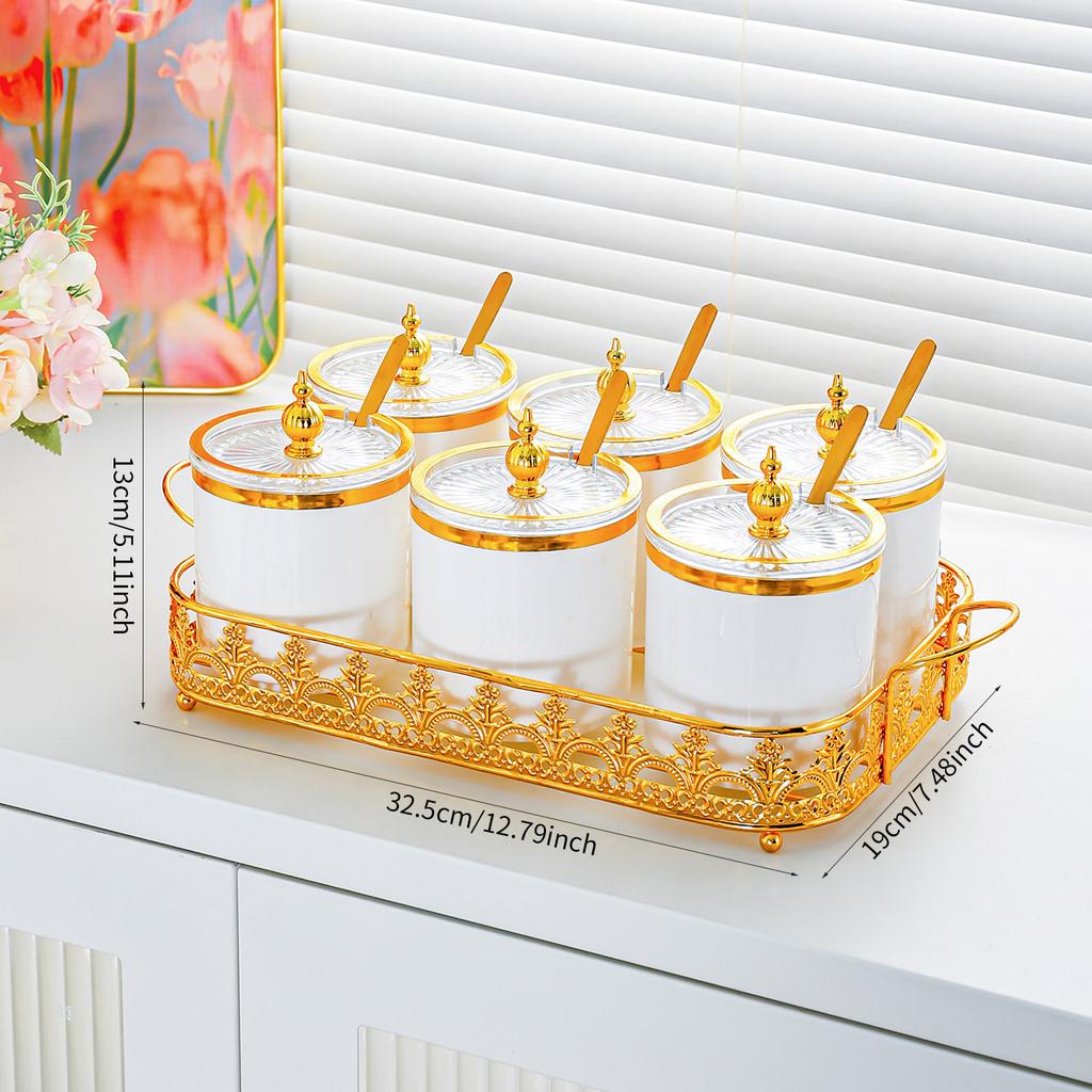 Seasoning Box Household Kitchen Light Luxury Seasoning Storage Box Desktop Seasoning Bottle Jar Sealing Seasoning Salt Jar Seasoning Jar