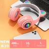 Flash Lamp Cat Ear Bluetooth Headphone With MIC Support 3.5mm AUX/TF Card Play Wireless Headset Kids Girl Earphone Birthday Gift