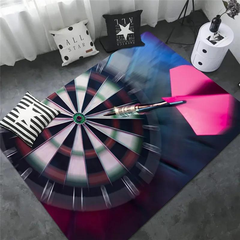 Sport Carpet Dart Board Arrow Floor Mat Dart Target Print Rugs Living Room Game Room Bedroom Rug Non-slip Door Mat Home Decor