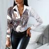 Blouses Woman Casual Office Print Shirts Autumn Fashion Button Long Sleeve White Shirt Elegant Patchwork Slim Tops Women