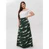 Damen Midi-Rock mit Print, Elastischer High-Waist Fließender A-Linien-Rock