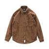 Men’s Ribbed Corduroy Shirt Jacket, Long Sleeve, Casual, Dirt and Wear Resistant, Ideal for Autumn and Winter