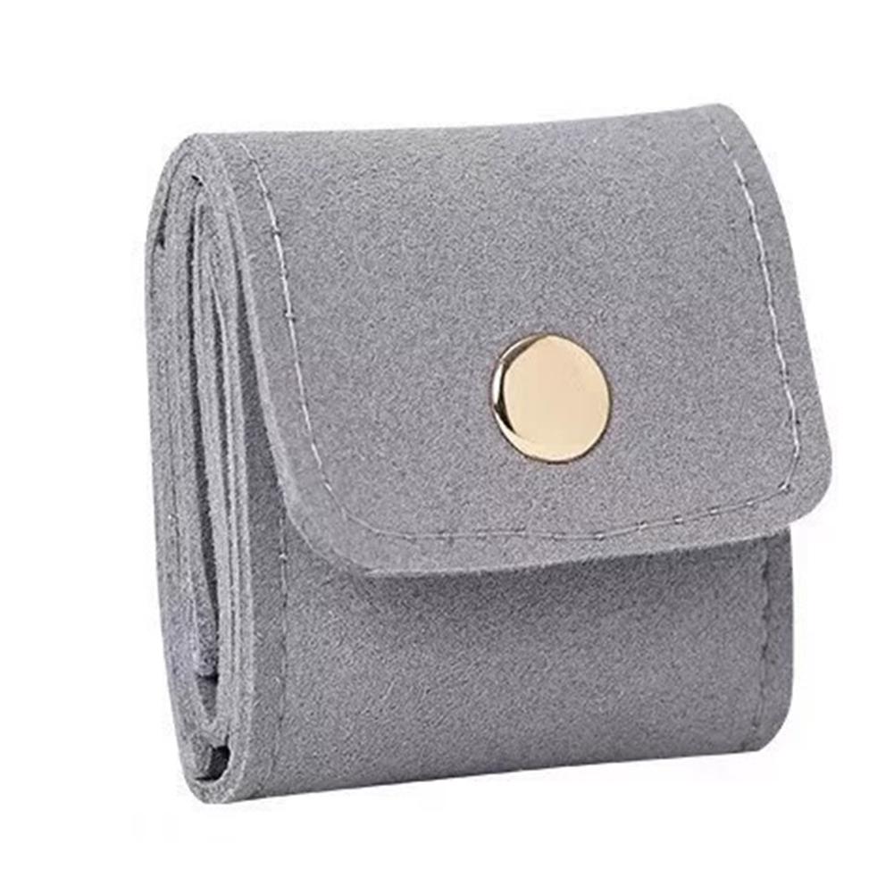 Compact Travel Jewelry Organizer Bag with Secure Button Closure Separate Compartments for Rings Earrings Necklaces
