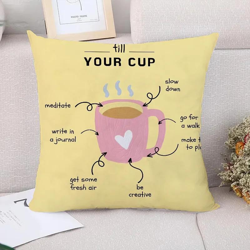 Coffee Cushion Cover  Throw Pillow Covers Decorative Short Plush Pillowcase  Pillowcases for Pillows Twin Size Bedding