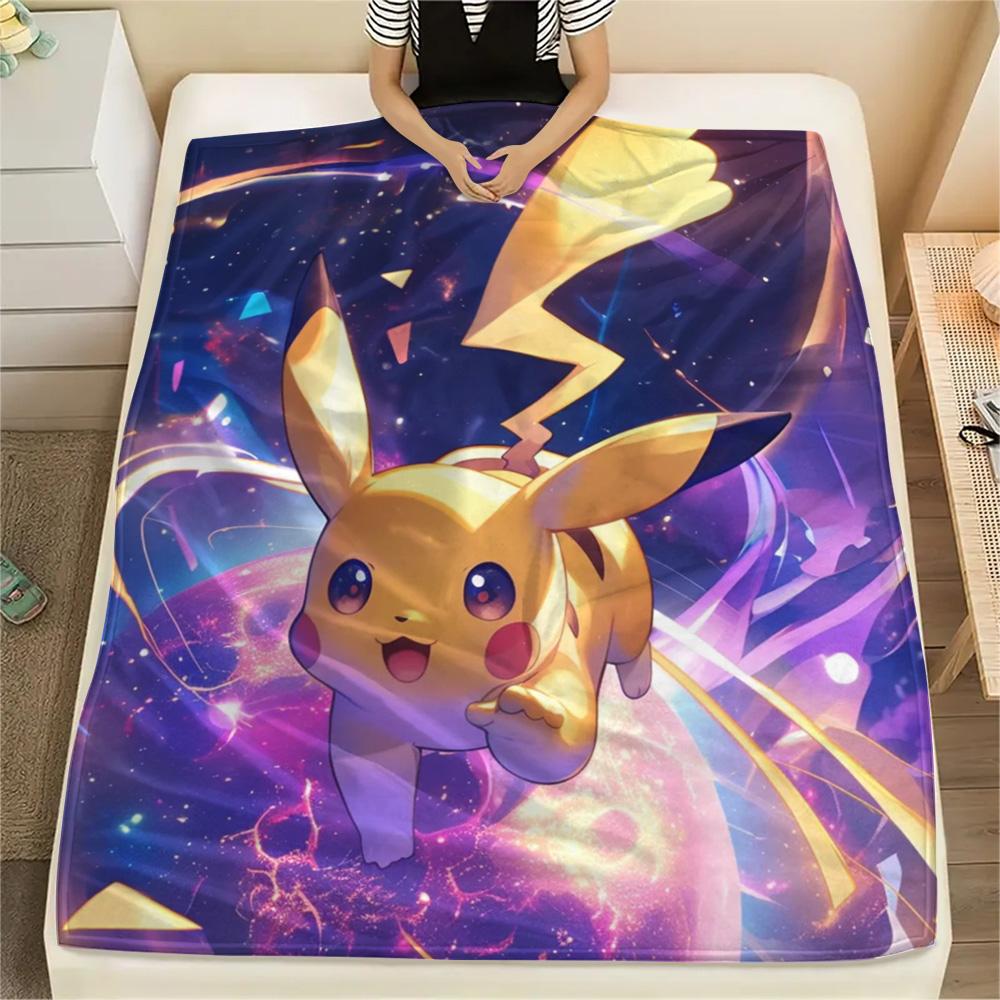 Pikachu  Print Flannel Blanket, High Quality Comfortable for All Seasons, Home Decor, Warmth and Comfort
