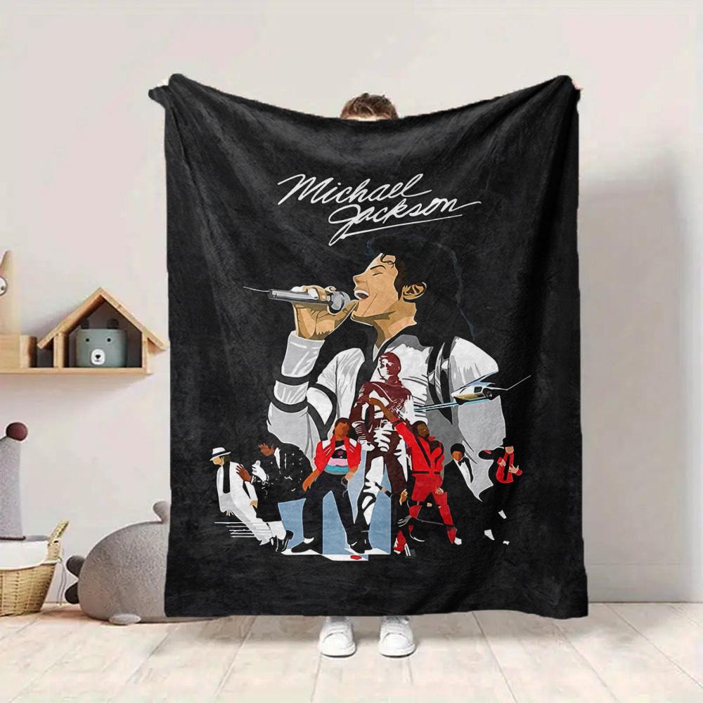 1 ks přikrývka Michael Jackson Lehká flanelová přehozová deka na pohovku, postel, cestování, kempování, obývací pokoj, kancelář, gauč