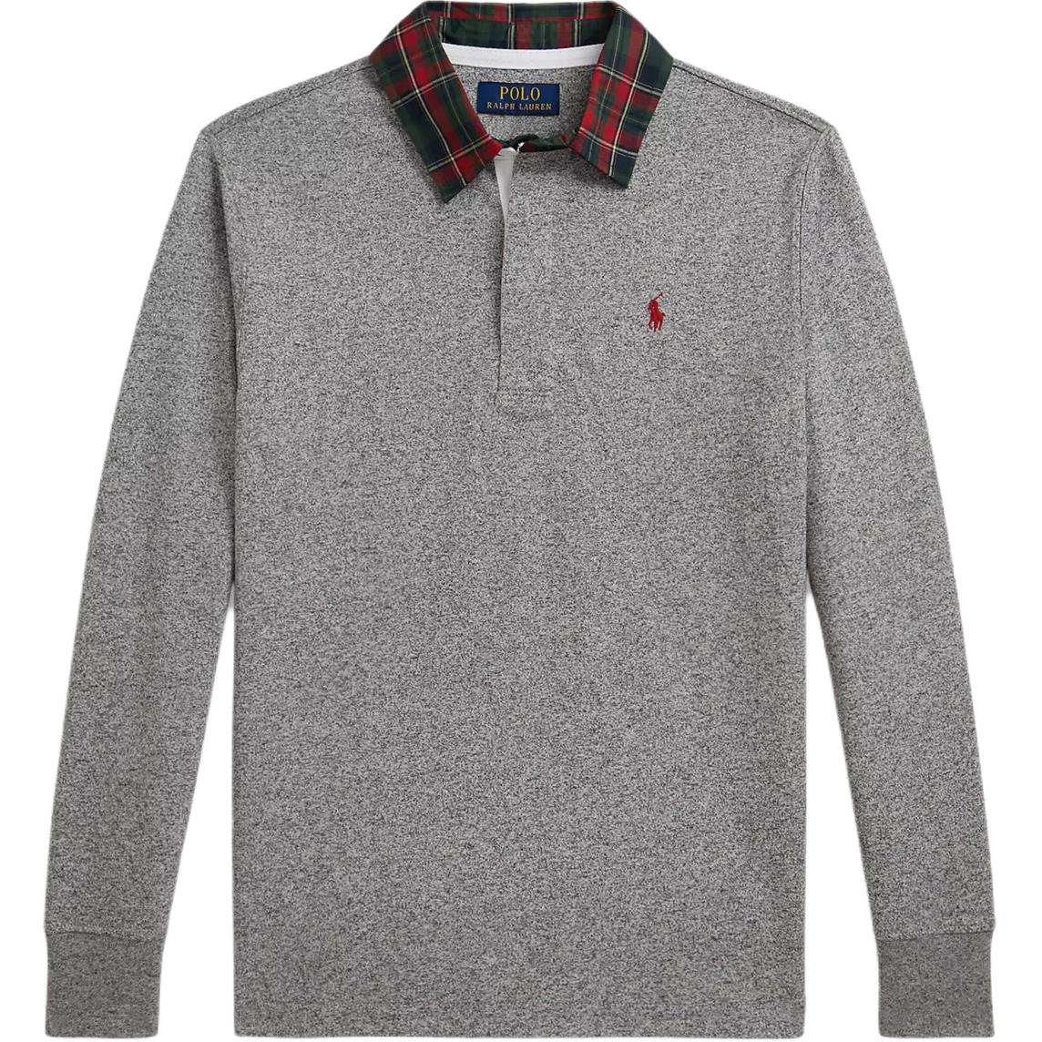 Polo Ralph Lauren Футболка поло Клетчатый воротник Хлопковый трикотаж Длинный рукав Детская Детская одежда 323981304-001 M