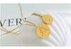 Korean Abstract Portrait Pendant Necklace - Gold Plated Titanium Steel