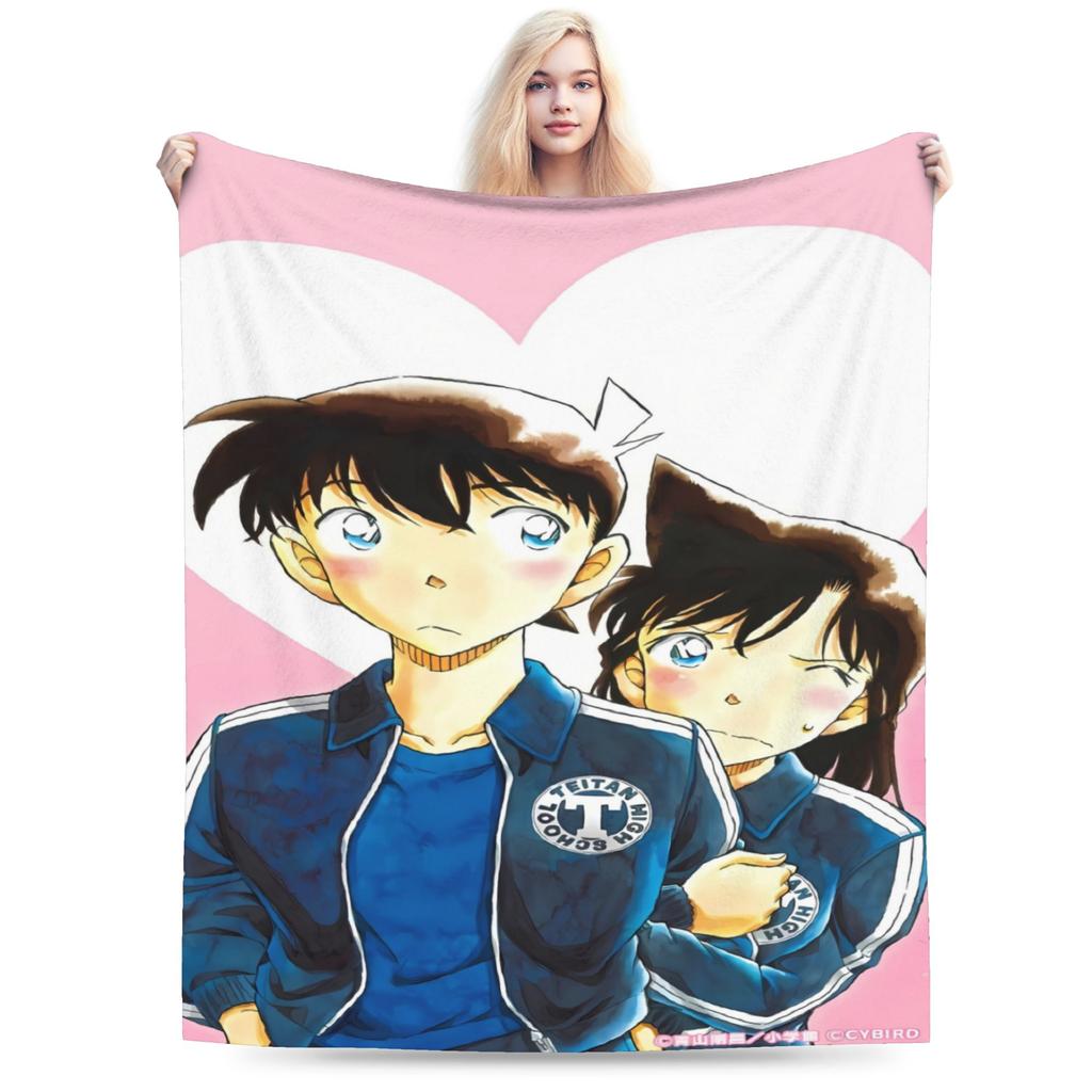 Shinichi Und Ran Flannel Blankets Winter Soft Warm Throw Blanket For Children Outdoor Pattern Bedspread Sofa Bed Cover