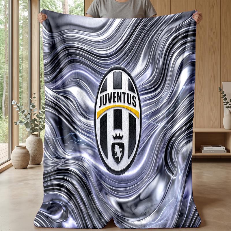 Coperta a tema Juventus FC Morbida coperta in flanella Coperta morbida tipo plaid Coperta accogliente per divano e letto per arredamento domestico
