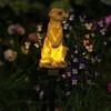 Pastoral Style Courtyard Decor Solar Meerkat Garden Light, Outdoor Waterproof LED Light with Stake, Resin Animal Yard Ornaments Cute Lamp for Walkway