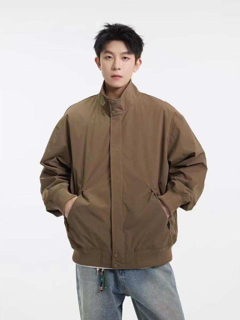 2025 Spring/Autumn Men's Cool Pique Jacket - High Street Trend, Hong Kong, Japanese Harajuku, Korean Style.