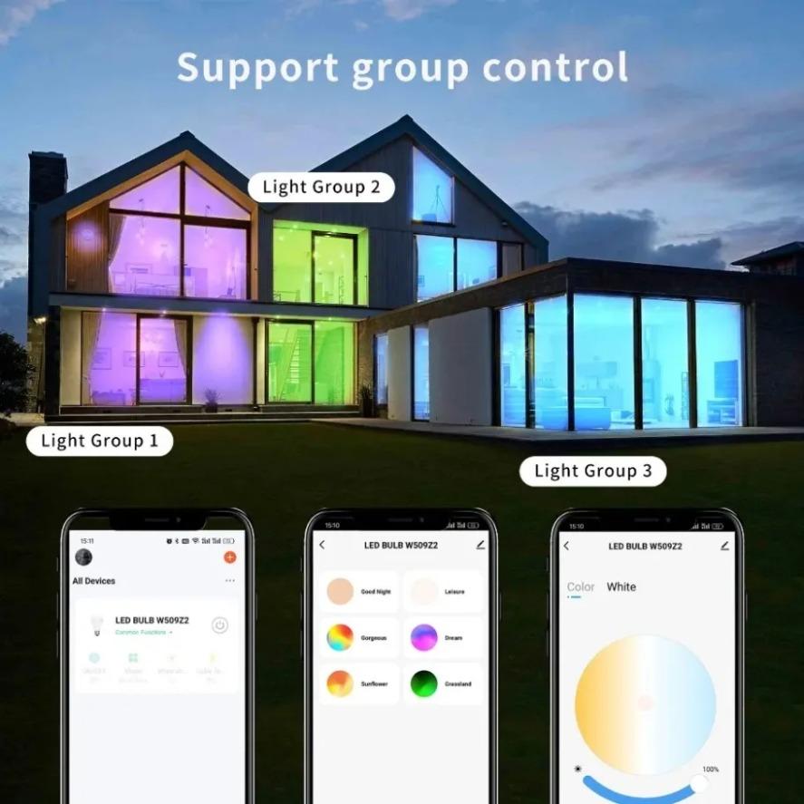 RGB Floodlight Smart APP Voice Control TUYA RGB CW 3000-6500K 30W 50W 100W AC 220V Outdoor Lighting Spotlight for Garden Party