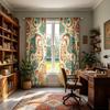 2PCS Digital Printed Curtains, Paisley Boho Pattern, Bohemian Ethnic Style for Living Room Bedroom Apartment Home Decor